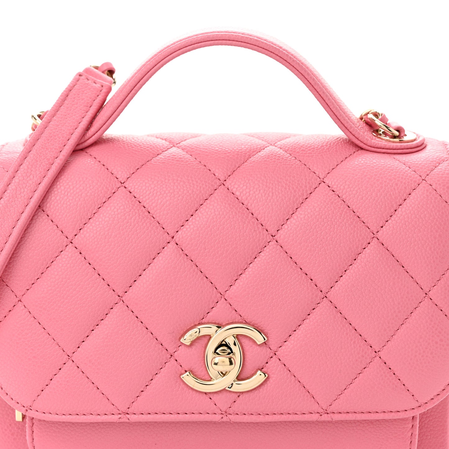 Caviar Quilted Small Business Affinity Flap Pink