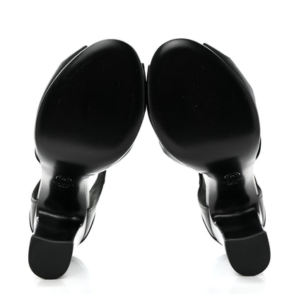 Chanel Lambskin Pearl CC Sandals 39.5 Black 5 of 9
