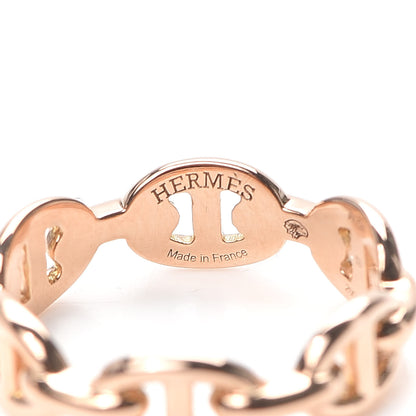 Hermes 18K Rose Gold PM Chaine D'Ancre Enchainee Ring 52 6 4 of 5