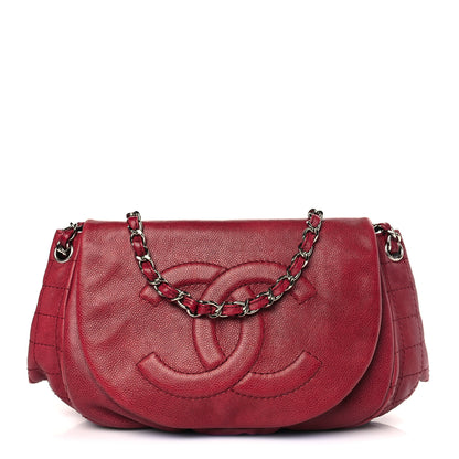 Chanel Caviar Large Half Moon Flap Red 1 of 8