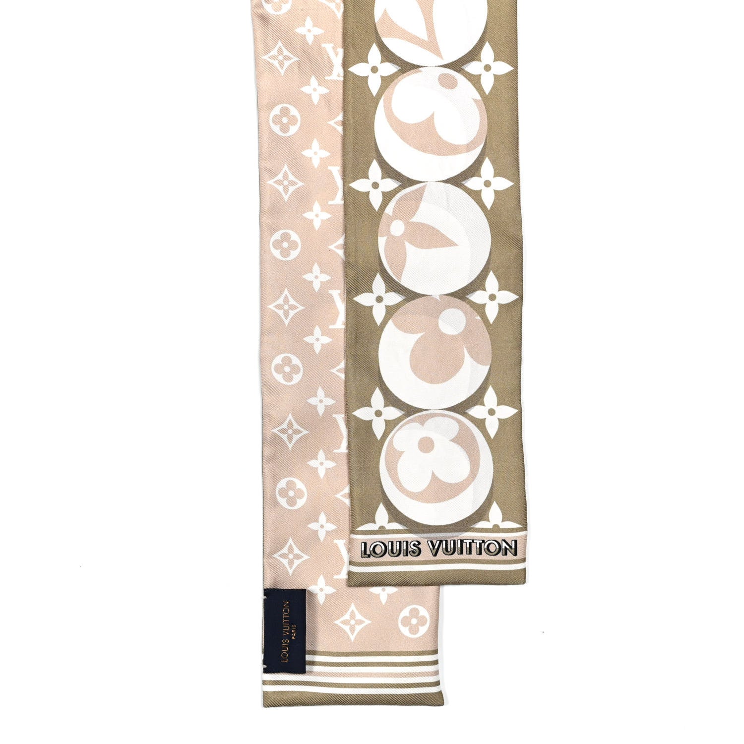 Louis Vuitton Silk Monogram Marbles Classic Bandeau Kaki Beige White 2 of 4
