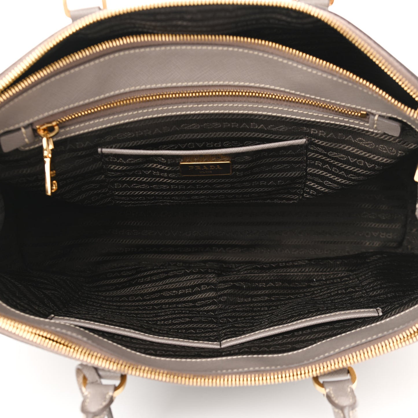Saffiano Large Galleria Double Zip Tote Argilla