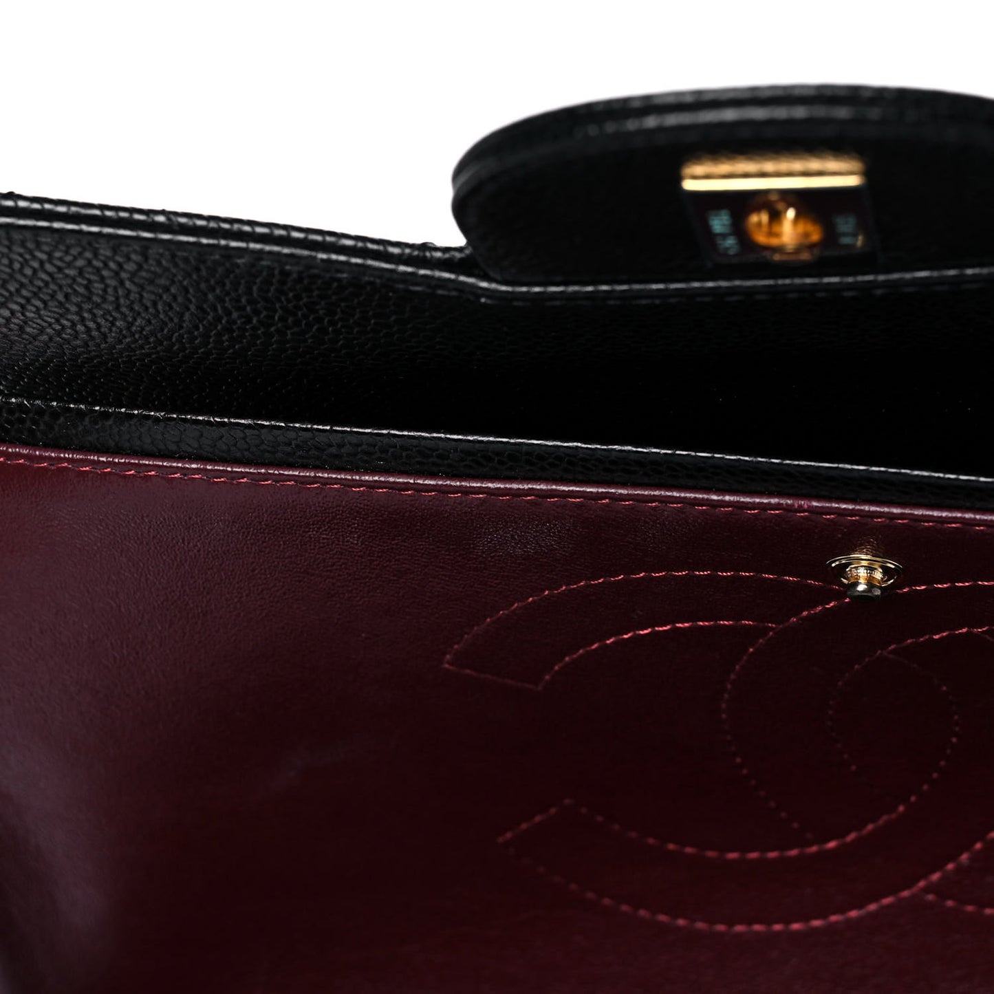 Caviar Quilted Jumbo Double Flap Black