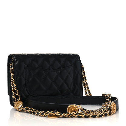 Chanel Caviar Quilted Twist Your Buttons Wallet On Chain WOC Black 3 of 10