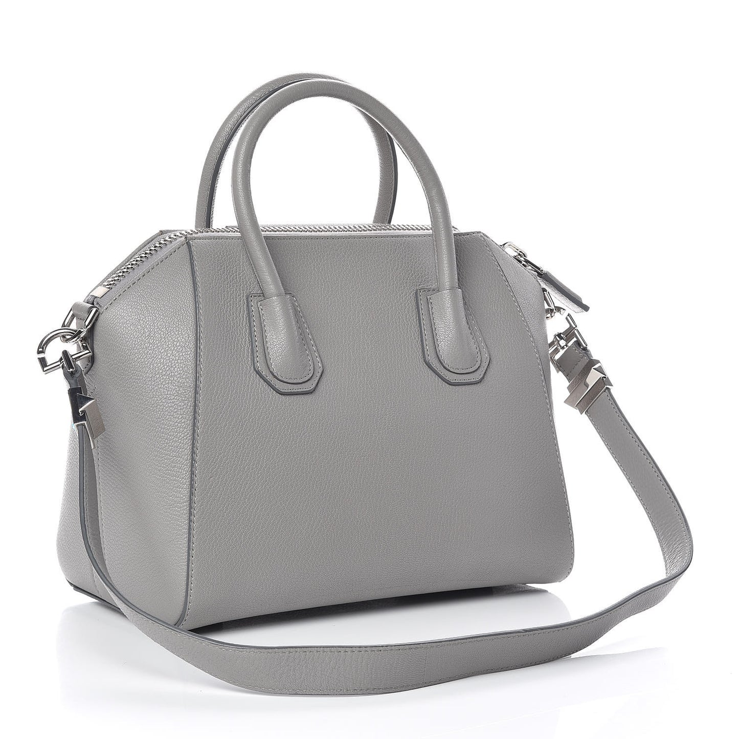 Sugar Goatskin Small Antigona Pearl Grey