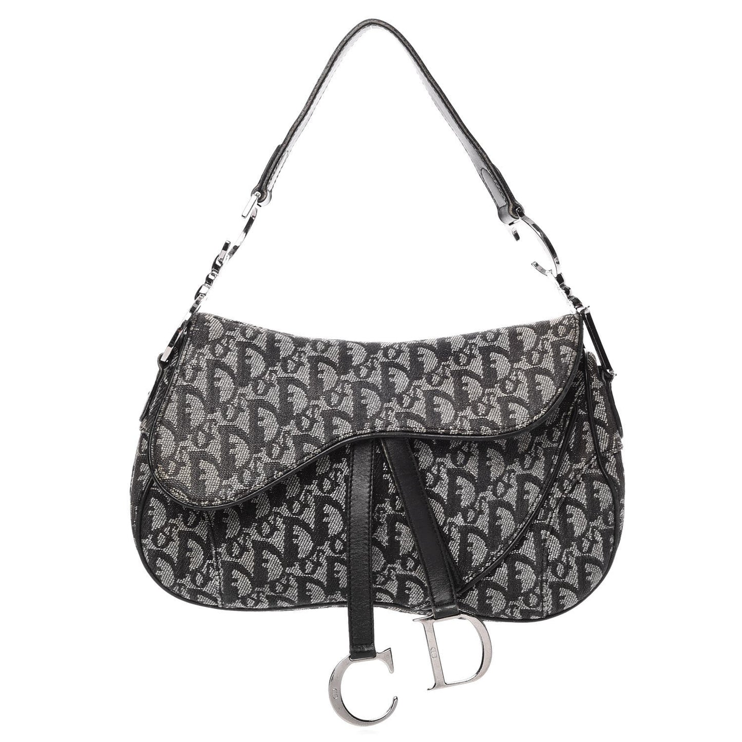 Monogram Double Saddle Bag Black