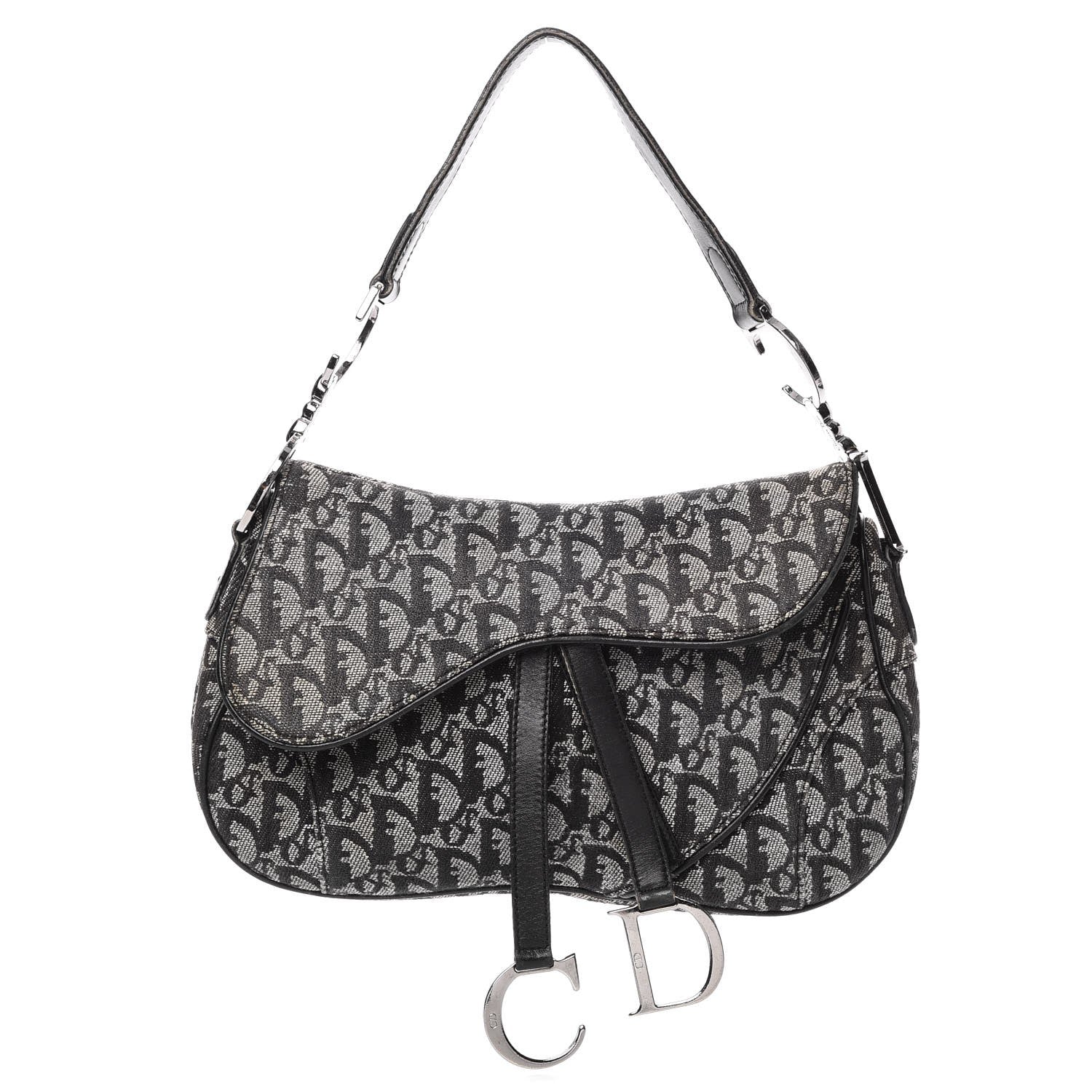 Christian Dior Monogram Double Saddle Bag Black 1 of 10