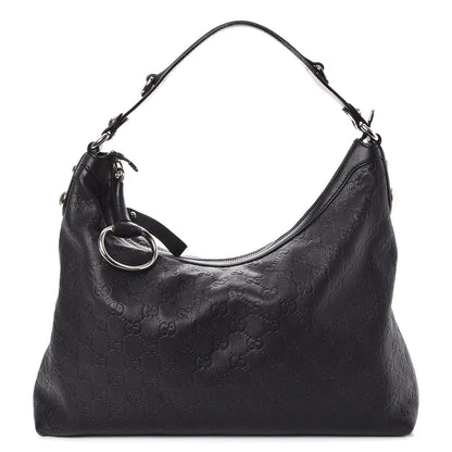 Gucci Guccissima Medium Icon Bit Hobo Black 1 of 7