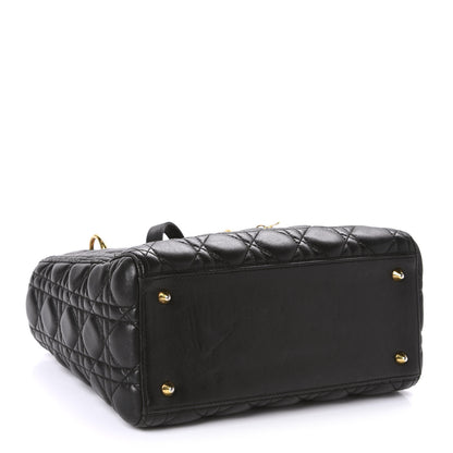 Christian Dior Lambskin Cannage Medium Lady Dior Black 4 of 11
