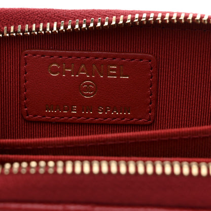 Chanel Caviar Quilted Zip Coin Purse Red 6 of 8