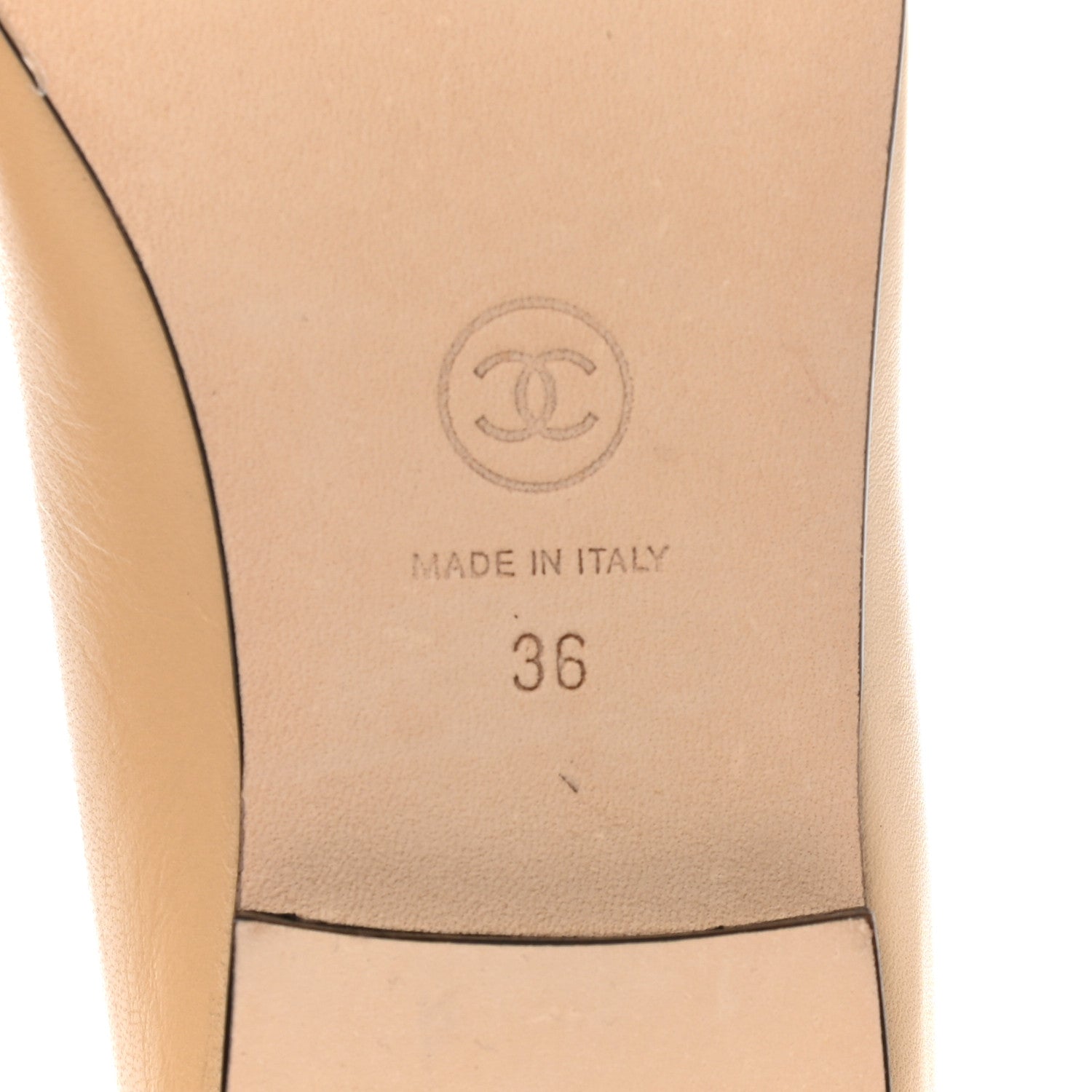 Chanel Lambskin Cap Toe Ballerina Flats 36 Beige Black 8 of 9