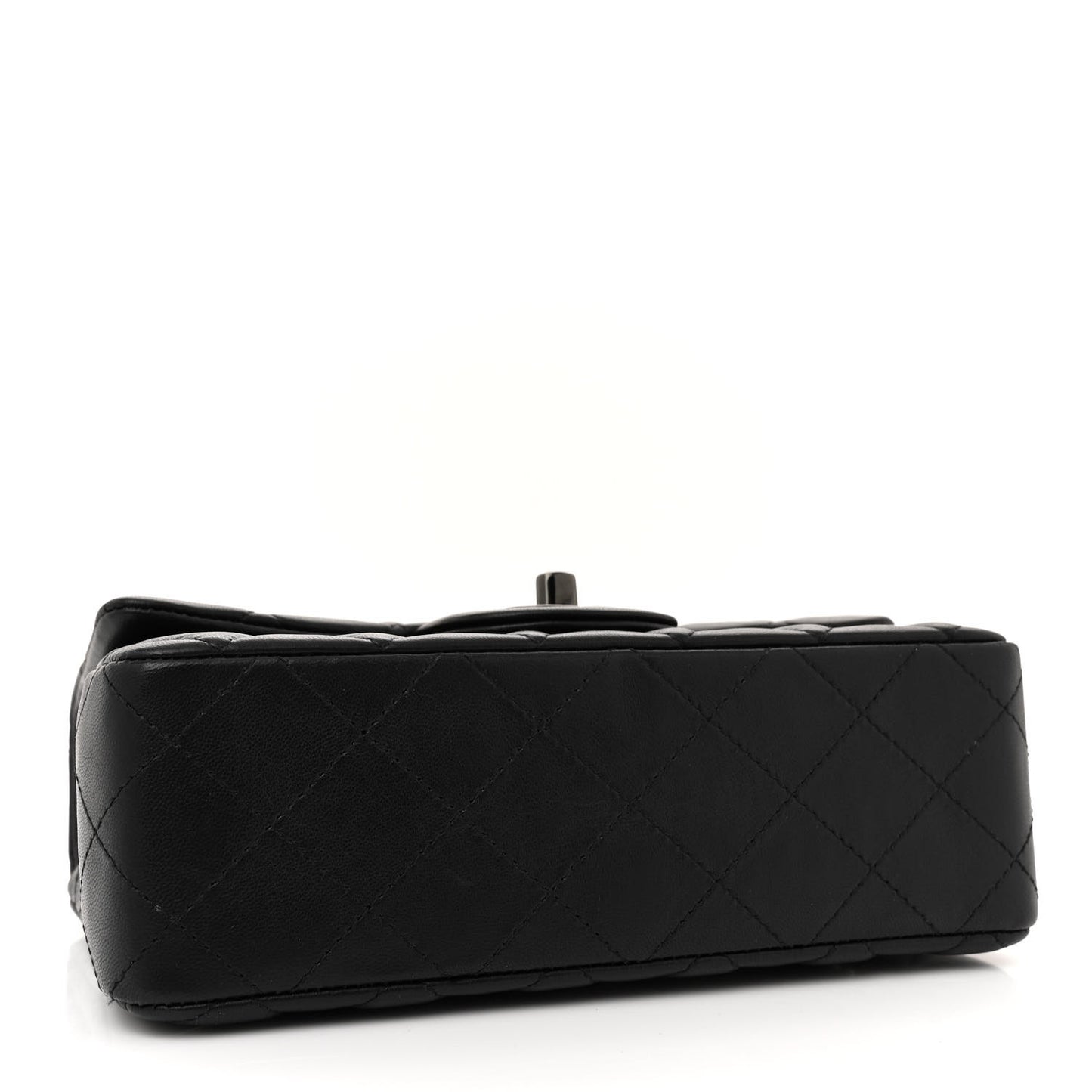 Lambskin Quilted Mini Rectangular Flap So Black