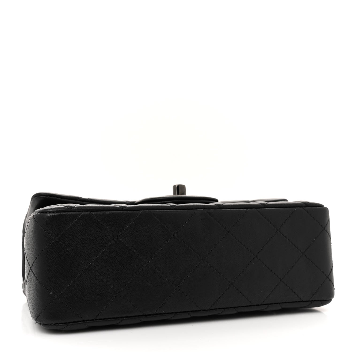 Chanel Lambskin Quilted Mini Rectangular Flap So Black 4 of 12