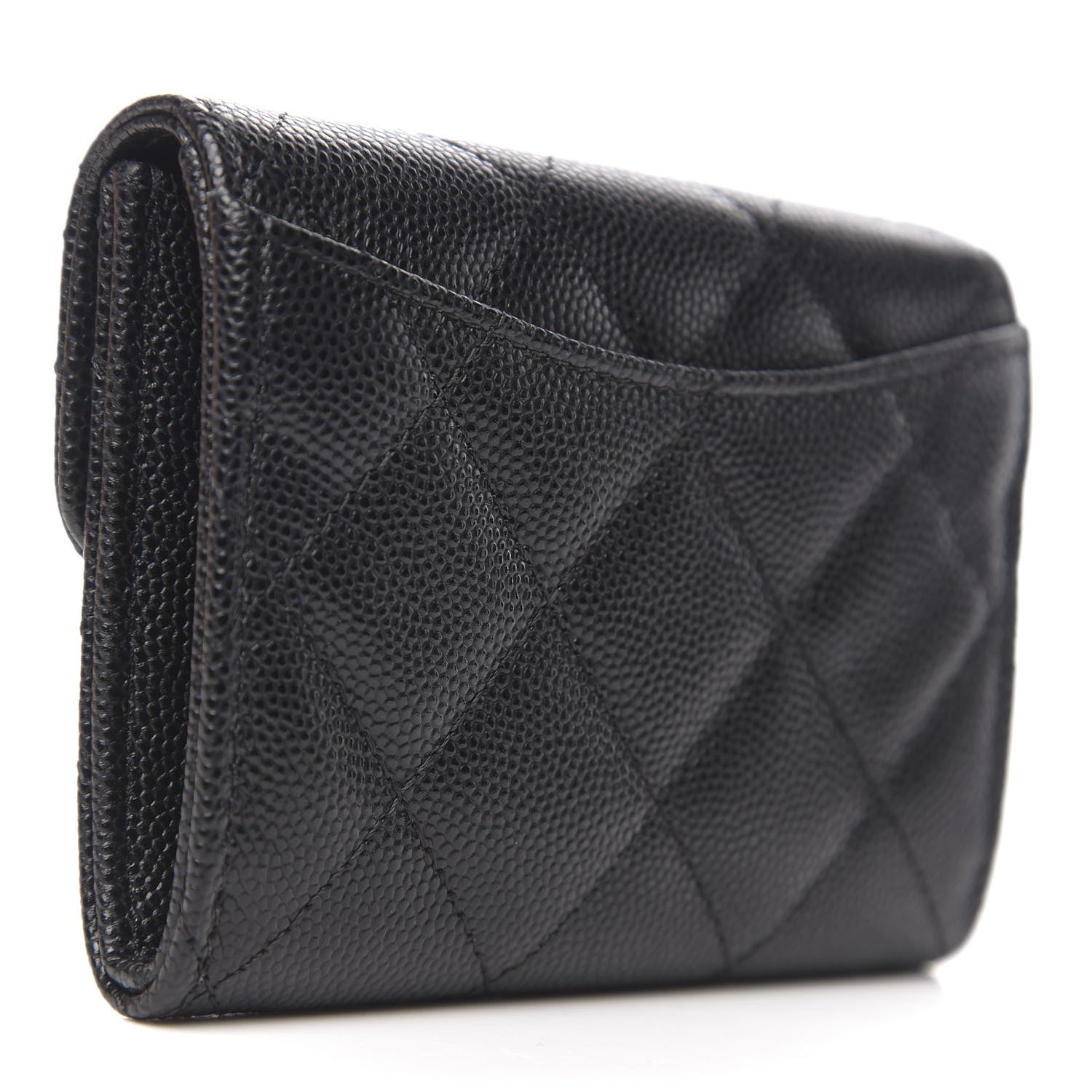 Chanel Caviar Quilted Flap Card Holder Wallet Black 2 of 8