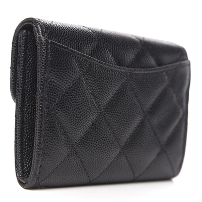Chanel Caviar Quilted Flap Card Holder Wallet Black 2 of 8