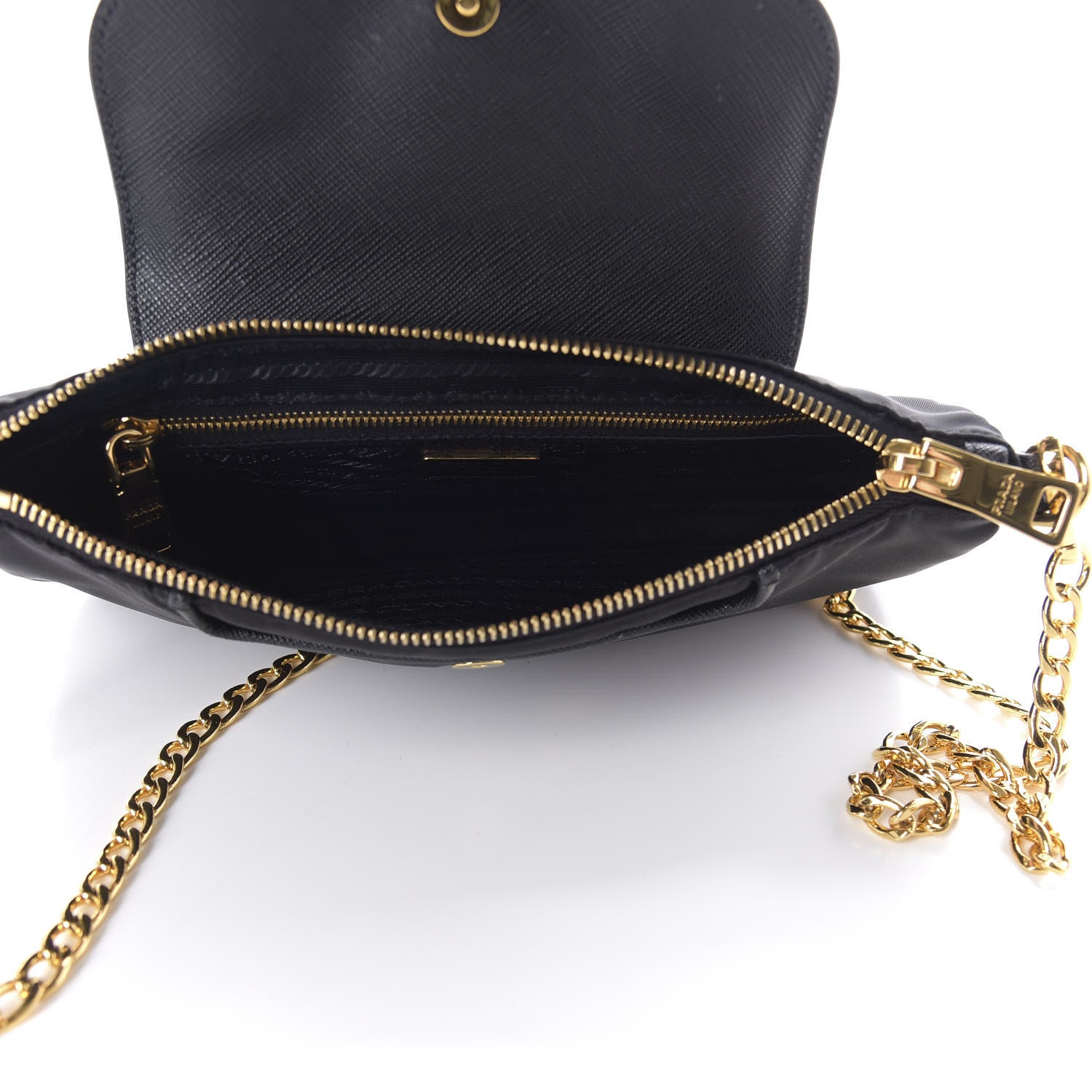 Prada Tessuto Nylon Saffiano Crossbody Bag Black 5 of 9