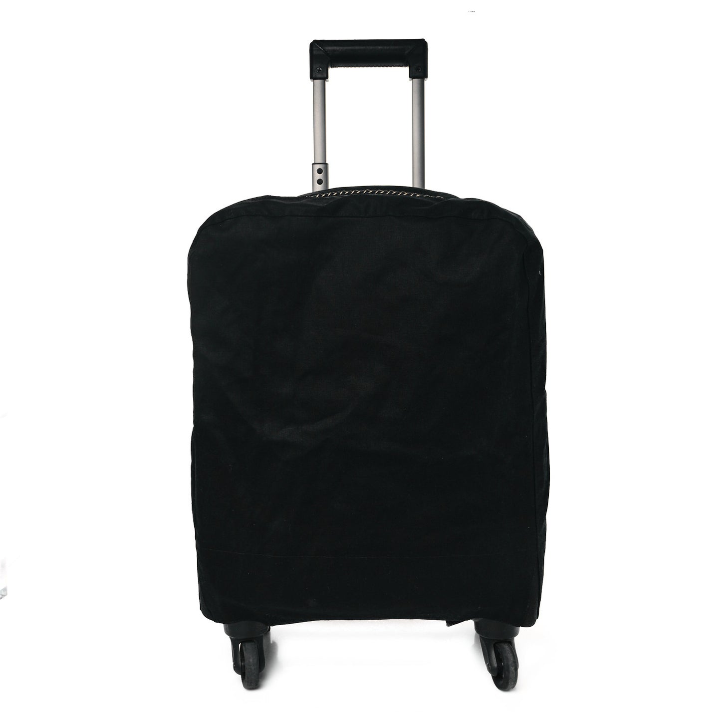 Vinyl Calfskin Quilted Coco Case Trolley Rolling Luggage Black