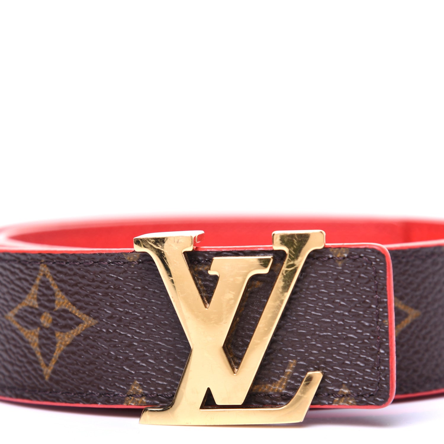Louis Vuitton Monogram 30mm LV Initiales Reversible Belt 80 32 Coquelicot 4 of 11
