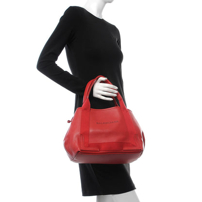 Balenciaga Matte Veau Lisse Perforated S Navy Cabas Rouge Vermillon 2 of 9