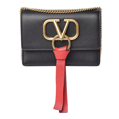 Valentino Garavani Smooth Calfskin Mini VRing Crossbody Bag Black 1 of 10