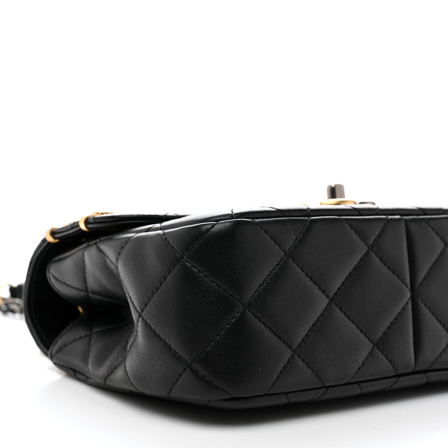 Chanel Lambskin Quilted Small Coco Clips Single Flap Black 9 of 10