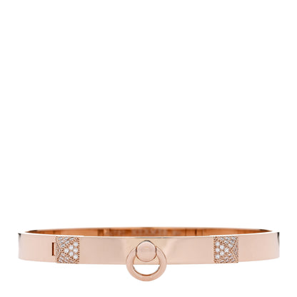 Hermes 18K Rose Gold Diamond PM Collier De Chien Bracelet SH 1 of 4