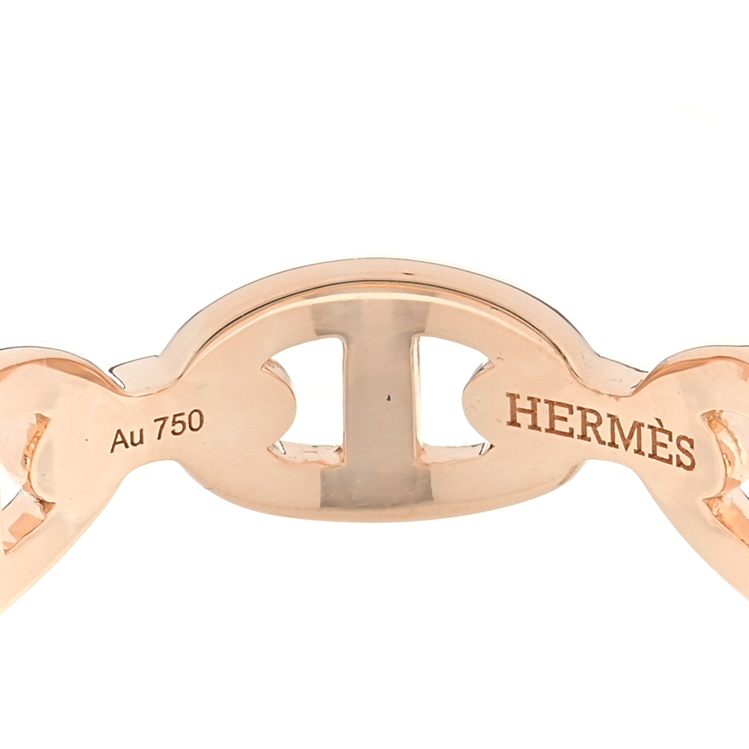 Hermes 18K Rose Gold PM Chaine d'Ancre Enchainee Ring 54 7 4 of 5