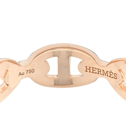 Hermes 18K Rose Gold PM Chaine d'Ancre Enchainee Ring 54 7 4 of 5