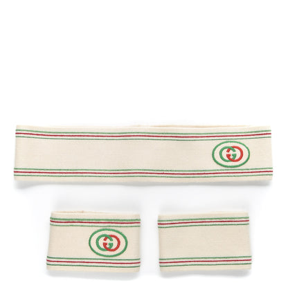 Gucci Cotton Elastic Interlocking G Headband and Wrist Set M Multicolor 1 of 5
