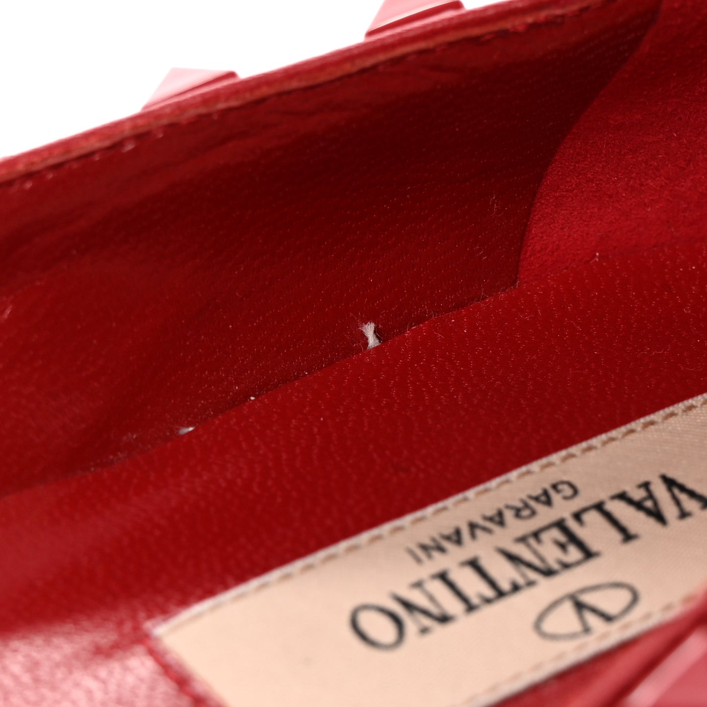 Calfskin Lacquered Monochrome Rockstud Ballerina Flats 37.5 Rosso Valentino