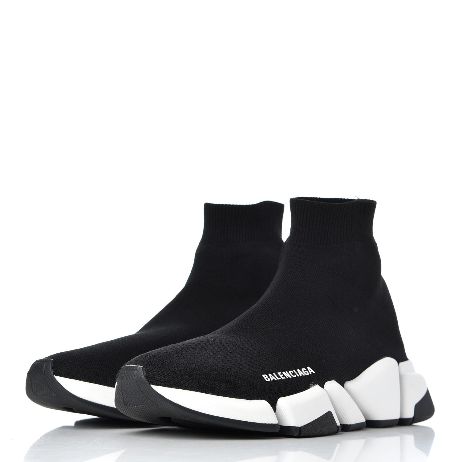 Balenciaga Technical 3D Recycled Knit Bi-Color Sole Mens Speed 2.0 Sneakers 39 Black White 3 of 11