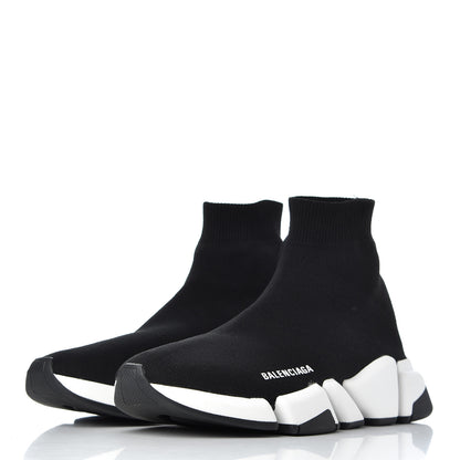 Balenciaga Technical 3D Recycled Knit Bi-Color Sole Mens Speed 2.0 Sneakers 39 Black White 3 of 11