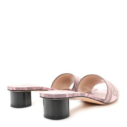 Christian Dior Canvas Toile De Jouy Embroidered Dway 35mm Slide Sandals 37.5 Quartz Grey 5 of 10