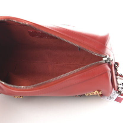 Chanel Calfskin Chain 20s Signature Bowling Bag Red 5 of 10