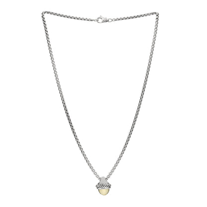 David Yurman Sterling Silver 14K Yellow Gold Acorn Pendant Necklace 3 of 5