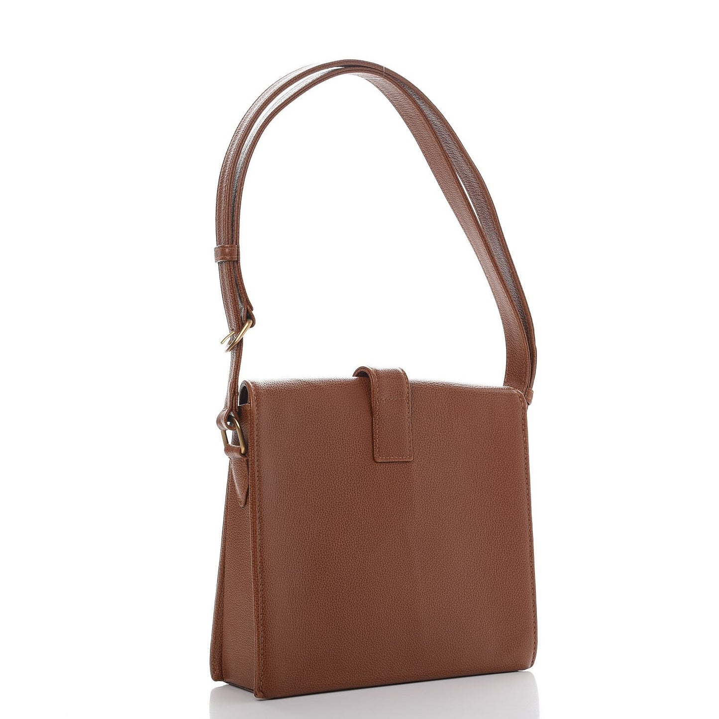 Grained Calfskin Shoulder Bag Brown