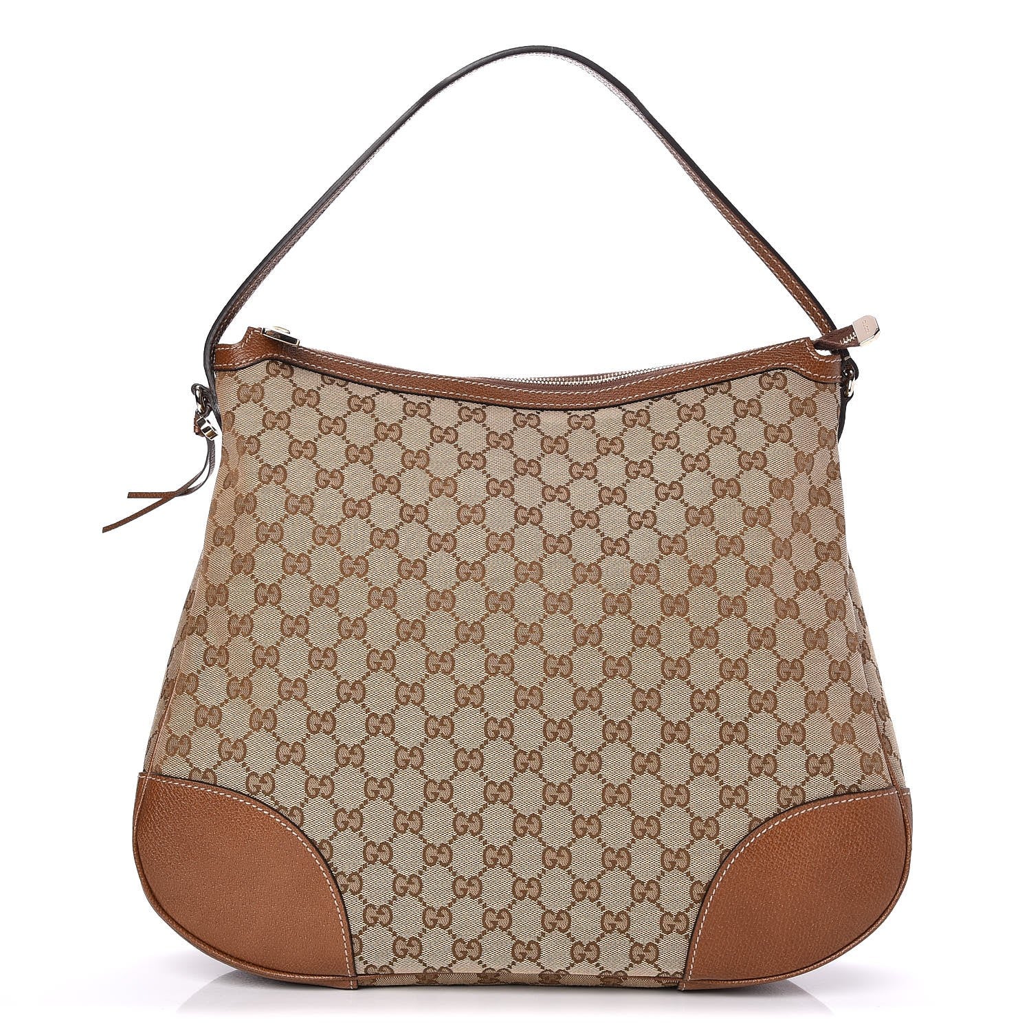 Gucci Monogram Textured Calfskin Large Bree Hobo Beige Ebony Nocciola 1 of 8