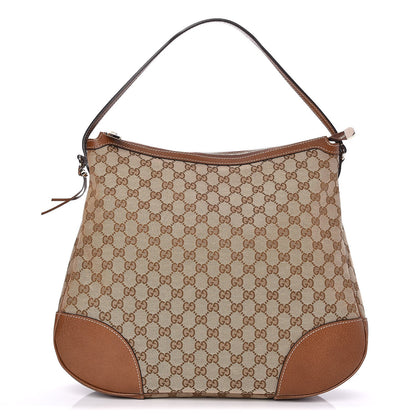 Gucci Monogram Textured Calfskin Large Bree Hobo Beige Ebony Nocciola 1 of 8