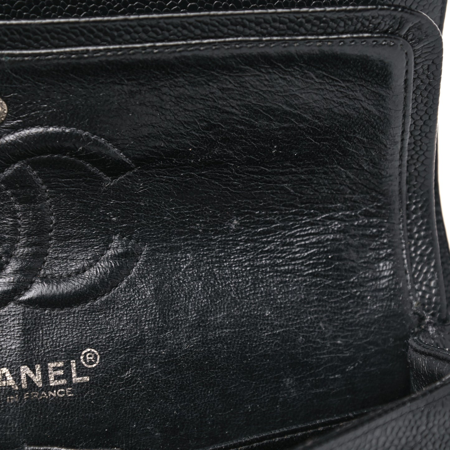 Caviar Quilted Small Double Flap Black