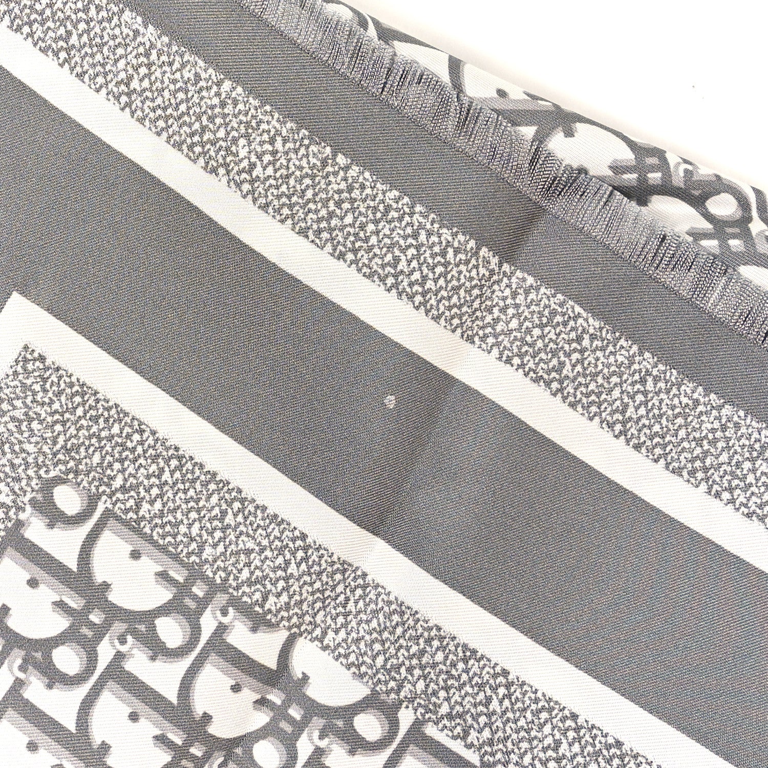 Christian Dior Silk Oblique Scarf Grey 3 of 3