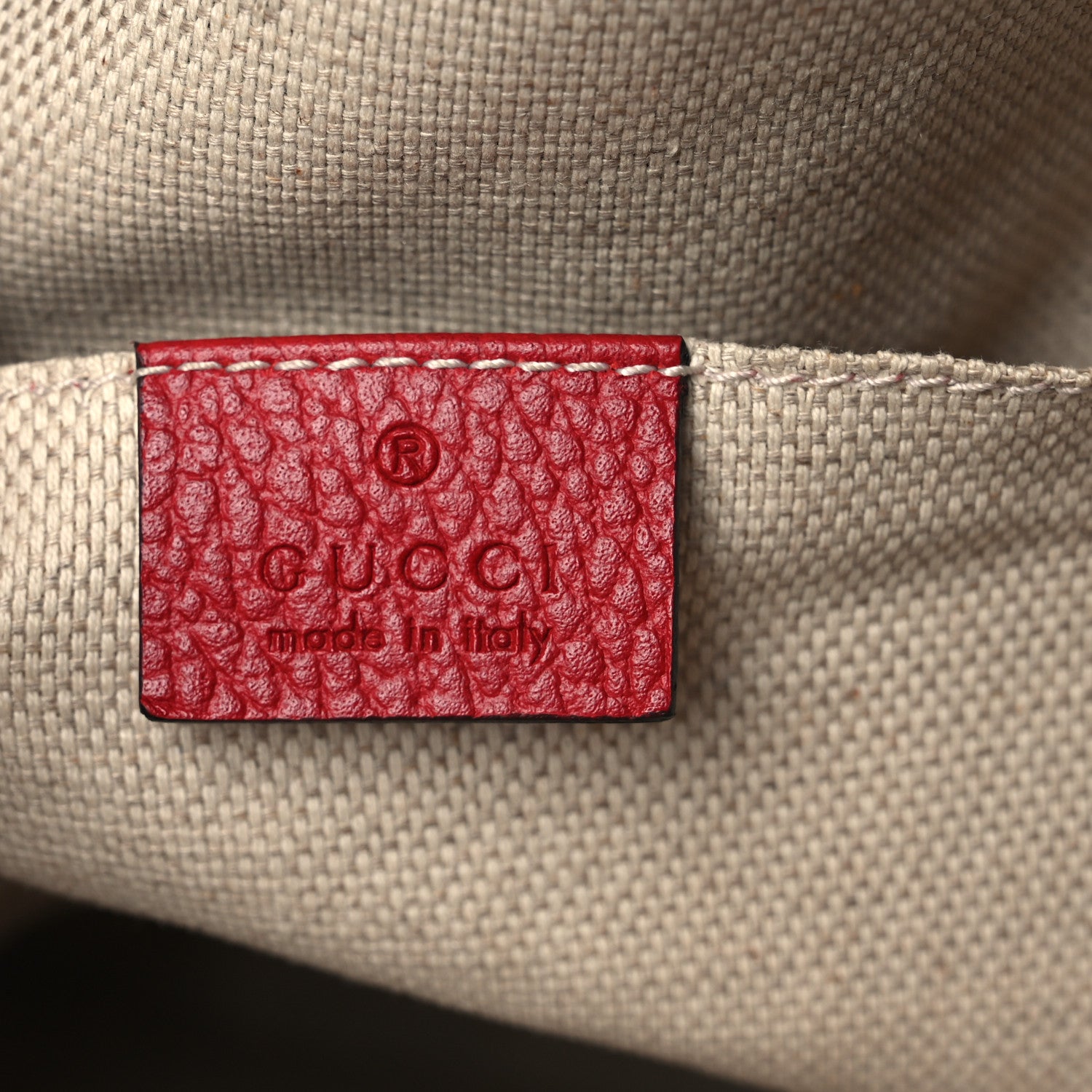 Gucci Pebbled Calfskin Bi-Color Soho Chain Backpack Red Navy 6 of 12