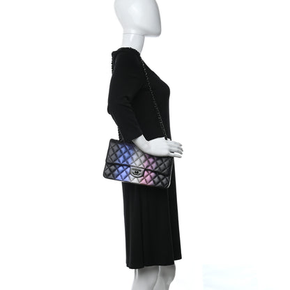 Chanel Calfskin Quilted Ombre Medium Double Flap Black 2 of 13