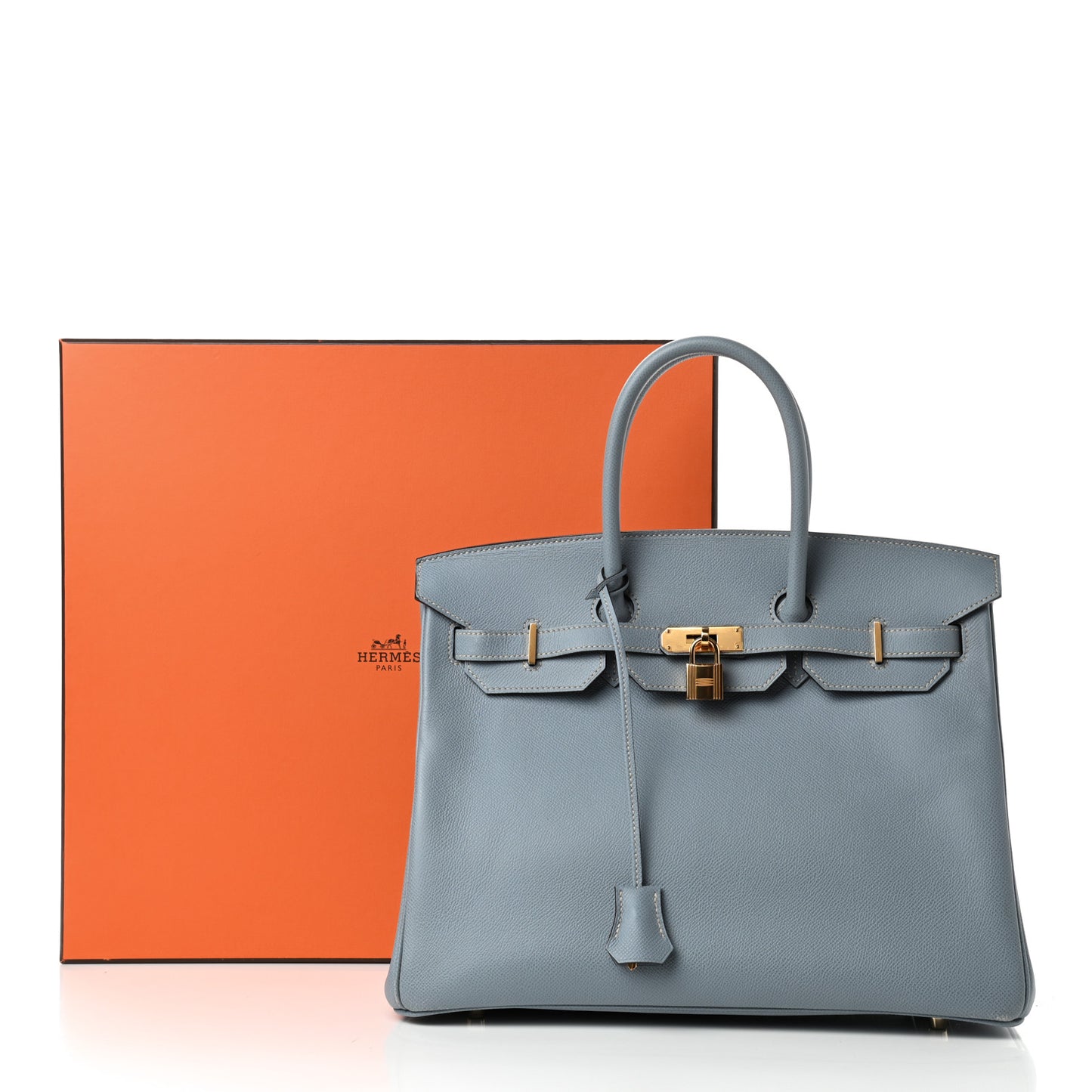 Epsom Birkin 35 Bleu Lin