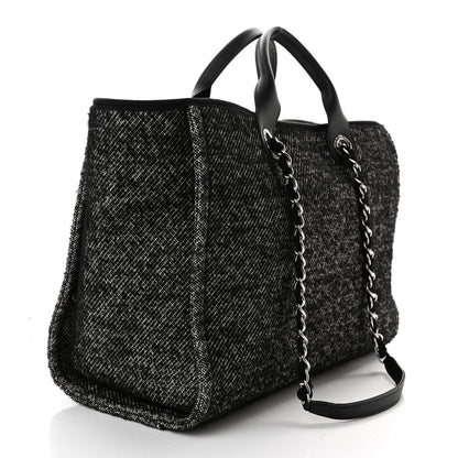 Chanel Mixed Fibers Calfskin Medium Deauville Tote Black 3 of 11