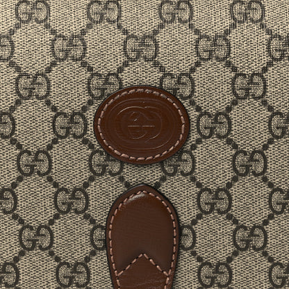 Gucci GG Supreme Monogram Azalea Calfskin Mini Retro Interlocking G Flap Shoulder Bag Beige Ebony Brown Sugar 9 of 11