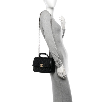 Chanel Shiny Lambskin Quilted Coco Trip Flap Bag Black 2 of 11