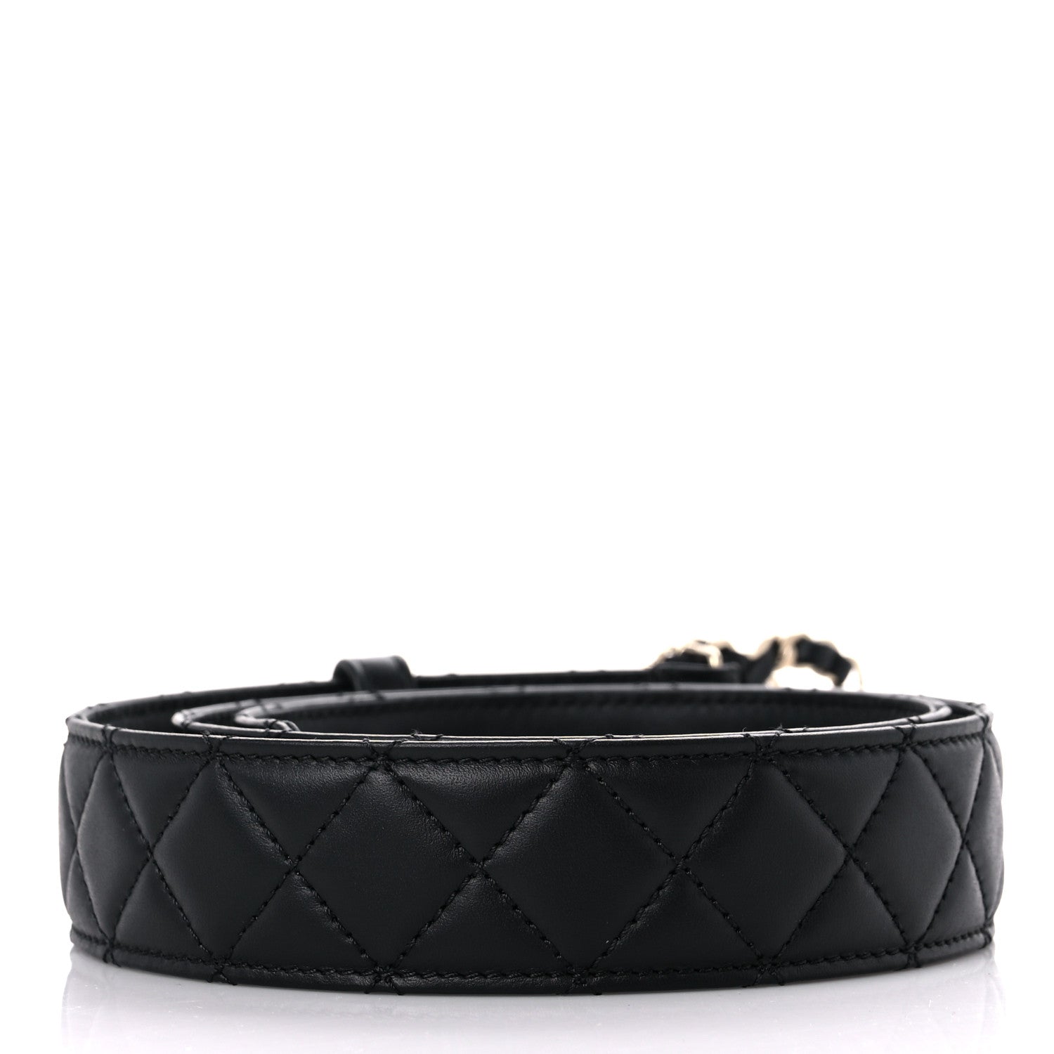 Chanel Calfskin Quilted CC Chain Belt 85 Black 2 of 7