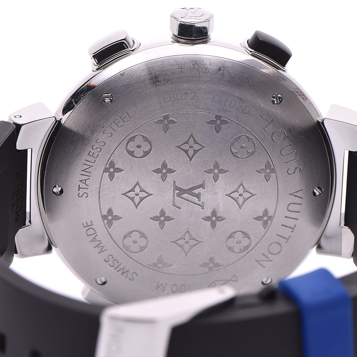 Louis Vuitton Stainless Steel Rubber 44mm Tambour Regatta Quartz Watch Blue 5 of 7