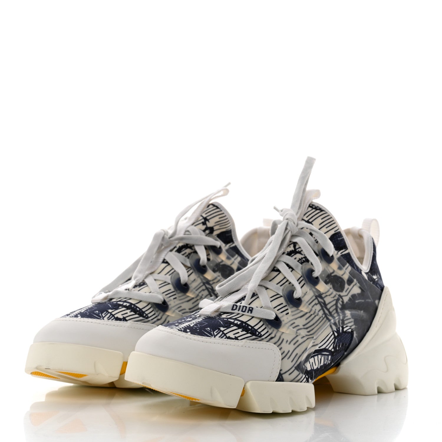 Christian Dior Technical Fabric Tie & Dior Print Womens D-Connect Sneakers 40 Off White 3 of 8