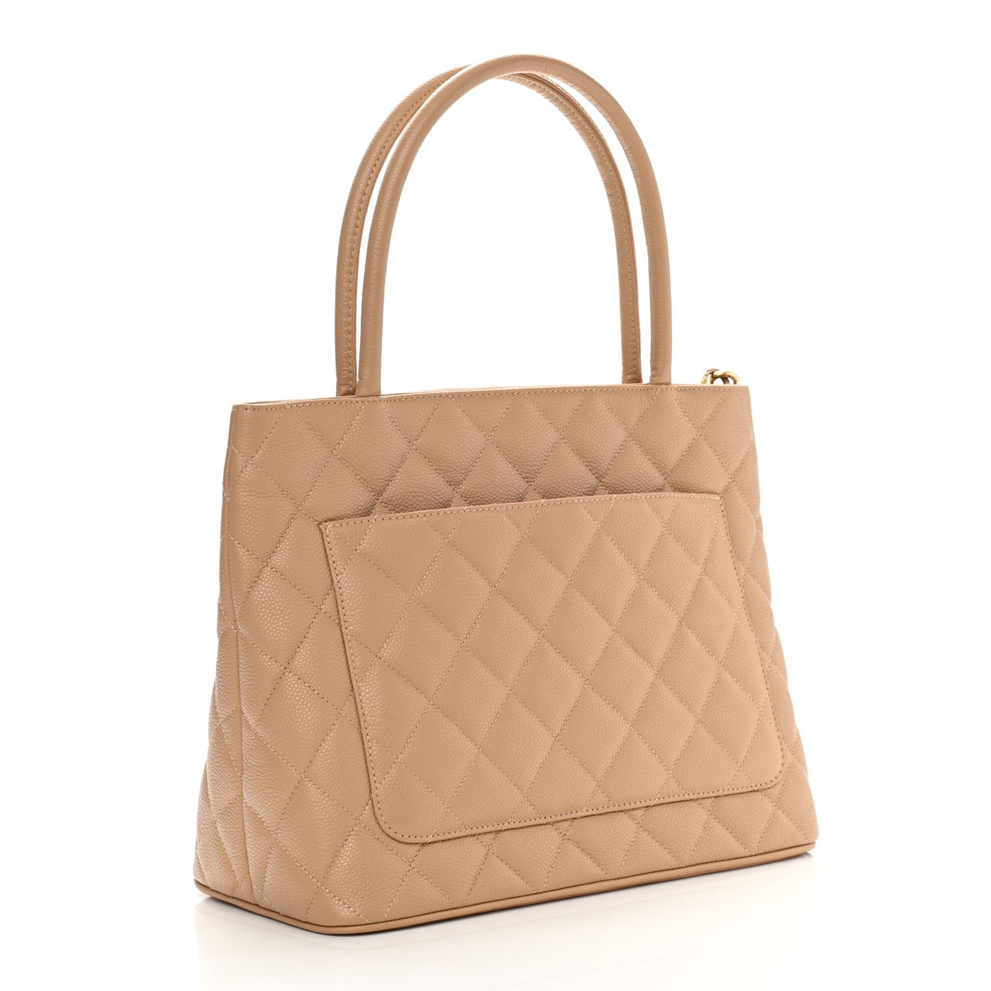 Caviar Quilted Medallion Tote Beige